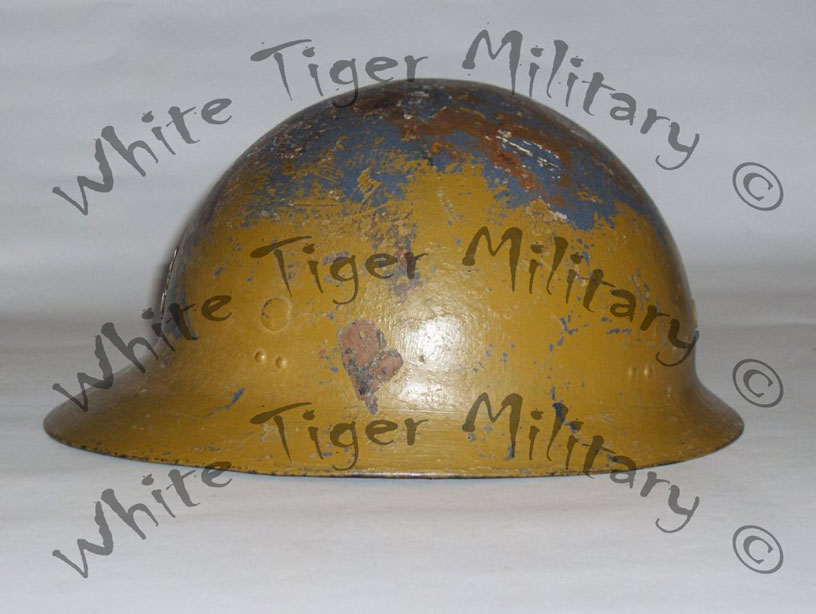 White Tiger Military - First Variation “Star-Vented” Naval Helmet with Insignia Sideview